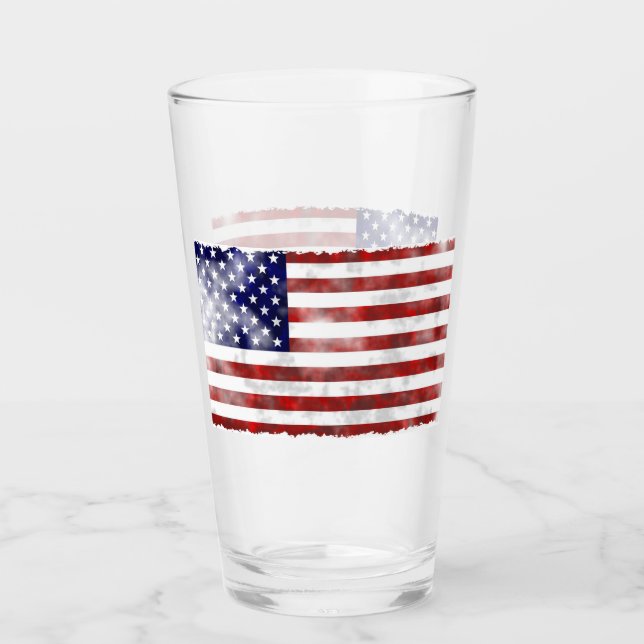 American Flag Glass Cup (Front)