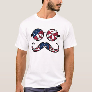 American flag glasses and moustache T-Shirt