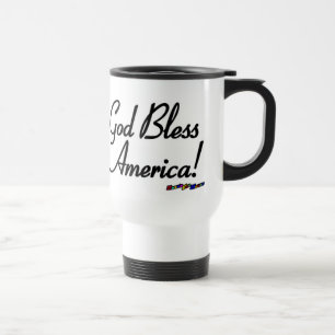 American Flag - God Bless America! - distressed Travel Mug