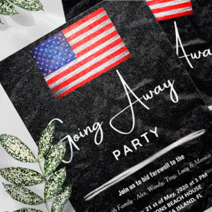 American Flag Going Away Party  Military Invitation