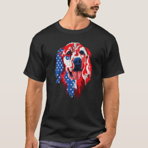 American Flag Golden Retriever 4th Of July For Men T-Shirt