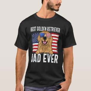 American Flag Golden Retriever Dad Dog Fathers Da T-Shirt