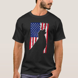 American Flag Golden Retriever Dog Dad Mum Puppy P T-Shirt