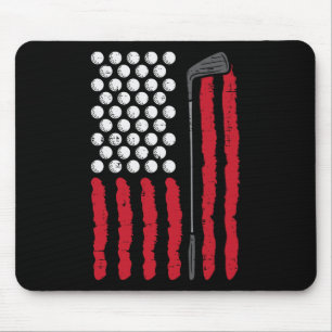 American Flag Golf And Club Vintage Golfing Golfer Mouse Mat