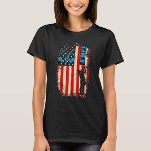 American Flag Golf Clothing Golfer Vintage Golf T-Shirt