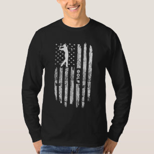 American Flag Golf Clothing - Golfer Vintage Golf T-Shirt