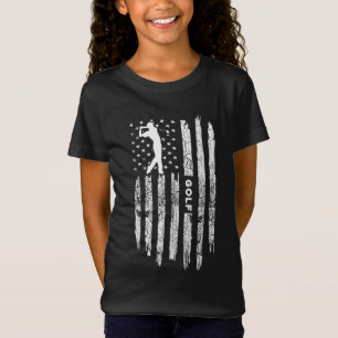 American Flag Golf Clothing - Golfer Vintage Golf T-Shirt