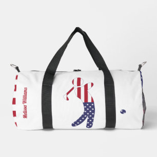 American Flag Golf Player - Personalised Duffle Bag
