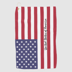 American Flag & golf USA states /sports Washington Golf Towel