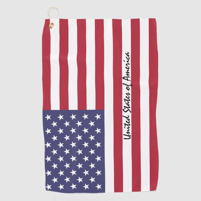 American Flag & golf USA states /sports Washington Golf Towel (Front)
