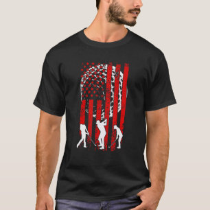 American Flag Golf Vintage 4th Of July Golfer T-Shirt
