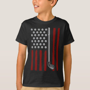 American Flag Golfer 4th Of July Men Golf American T-Shirt