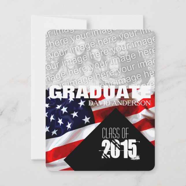 American Flag Graduation Class of 2025 Invitation (Front)