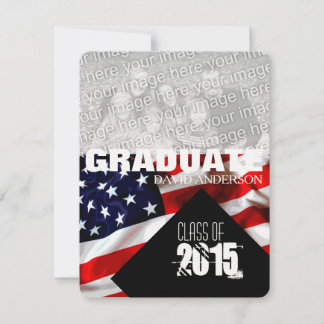 American Flag Graduation Class of 2025 Invitation