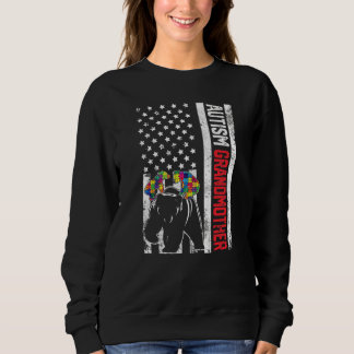 American Flag Grandmother Bear Autism Awareness Fa Sweatshirt