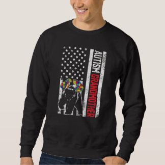 American Flag Grandmother Bear Autism Awareness Fa Sweatshirt