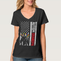 American Flag Grandpa Bear Autism Awareness Suppor