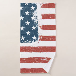 American Flag Grunge Background. Raster version. H Bath Towel