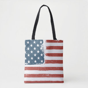 American Flag Grunge Background. Raster version. H Tote Bag