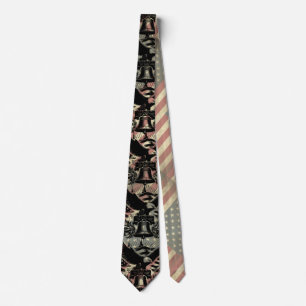 American Flag Grunge Bald Eagle Patriotic  Tie