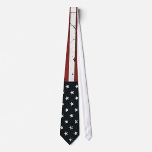 American flag grunge paint necktie