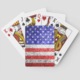 American Flag Grunge Playing Cards