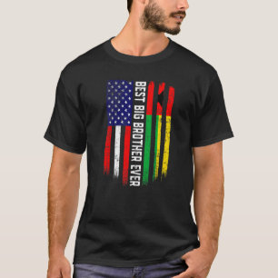 American Flag & Guinea Bissau Flag Best Big Brothe T-Shirt