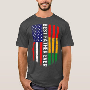 American Flag & Guinea Flag Best Father Ever T-Shirt