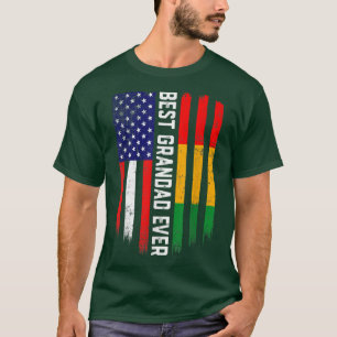 American Flag & Guinea Flag Best Grandad Ever T-Shirt