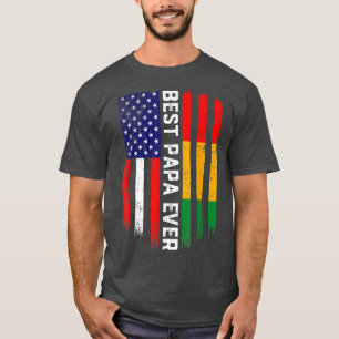 American Flag & Guinea Flag Best Papa Ever T-Shirt