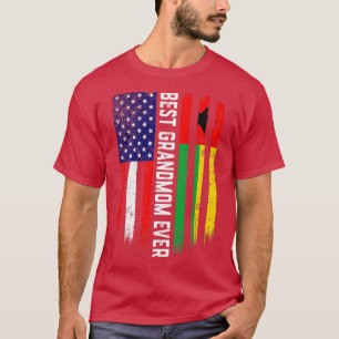 American Flag & GuineaBissau Flag Best Grandmom Ev T-Shirt