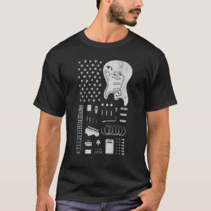 American Flag Guitar 4th of July Guitarist USA Cou T-Shirt