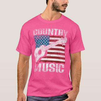 American Flag Guitar Player Funny Country Music Lo T-Shirt