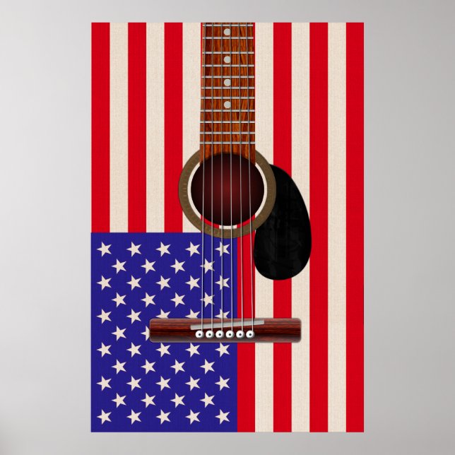 American Flag Guitar Poster (Front)