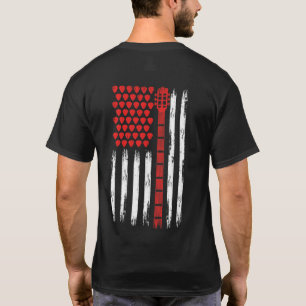 American Flag Guitar Red White Patriotic Music T-Shirt