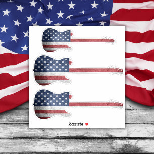 American Flag Guitar Stickers for Patriotic Vibes