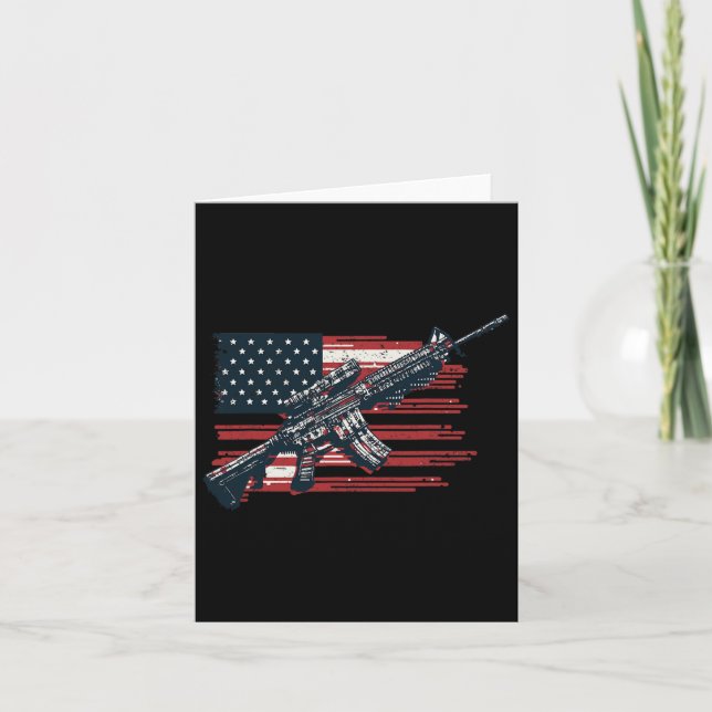 American Flag Guns 1st Of July Guns Independence D Card (Front)