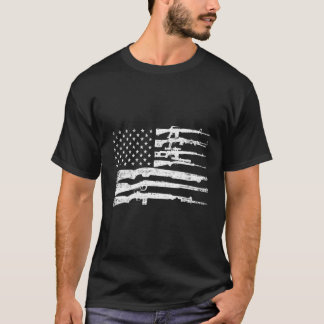 American Flag Guns Vintage 2Nd Amendment Pro Gun T-Shirt