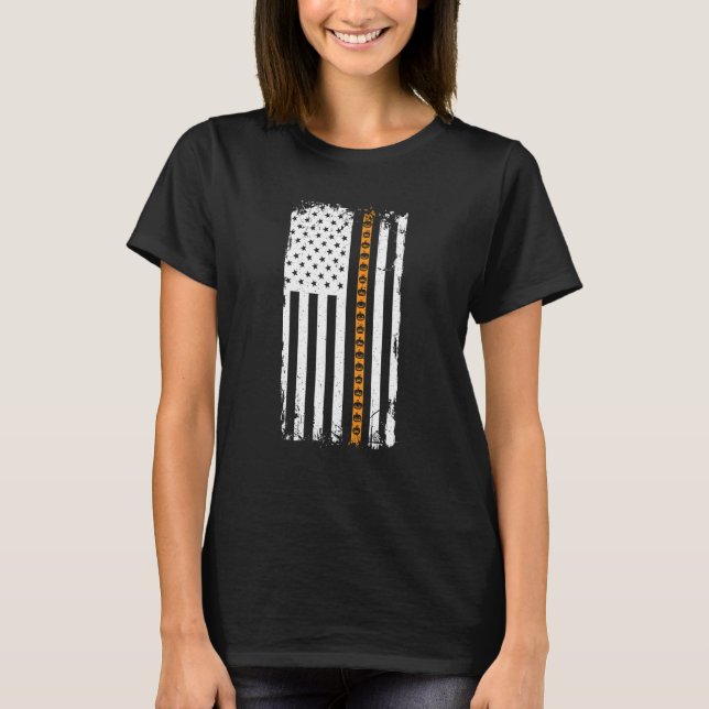 American Flag Halloween Costume Scary Pumpkins Dis T-Shirt (Front)