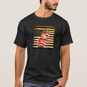 American Flag Hamster Cute Pet Animal US Flag Patr T-Shirt