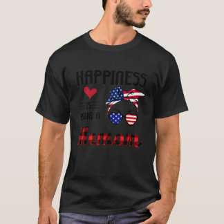 American Flag Happiness Is Being A Memom T-Shirt