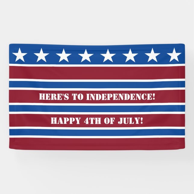 American Flag Happy 4th Of July Independence Day Banner (Horizontal)
