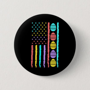 American Flag Happy Easter Egg Hunting Patriotic E 6 Cm Round Badge
