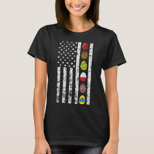 American Flag Happy Easter Egg Hunting Patriotic T-Shirt