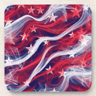 American flag Hard Plastic coasters with cork back
