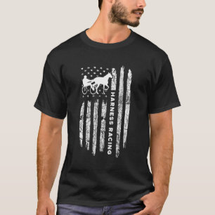American Flag Harness Racing Harness Racing T-Shirt