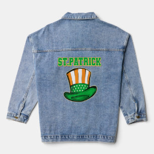 American Flag Hat Ireland Colours For Iris St Patr Denim Jacket