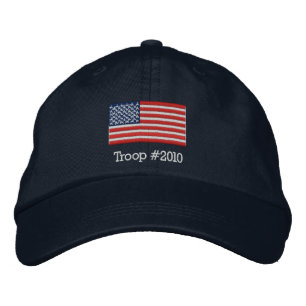 American Flag Hat with Modifiable Troop # below