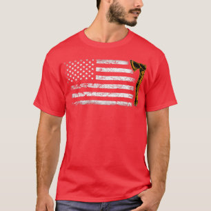 American Flag Hatchet Funny Axe Throw Lover T-Shirt