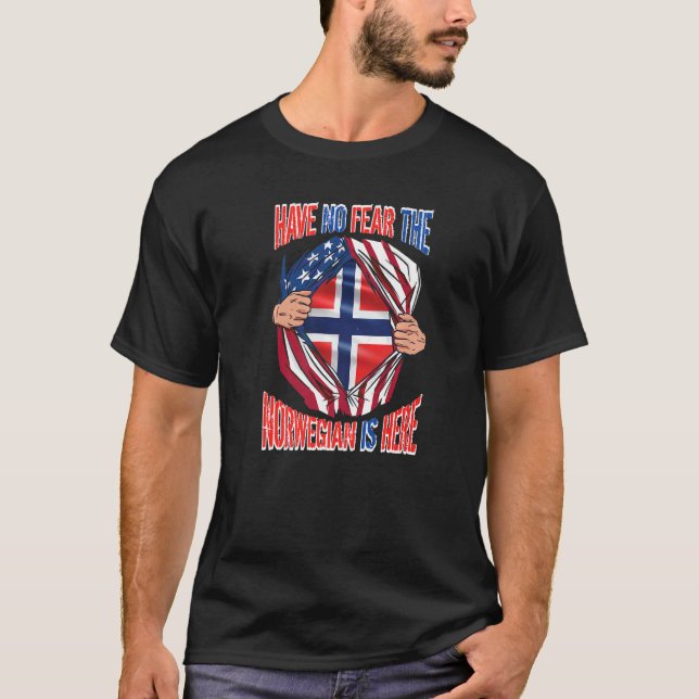 American Flag Have No Fear The Norwegian Is Here N T-Shirt (Front)